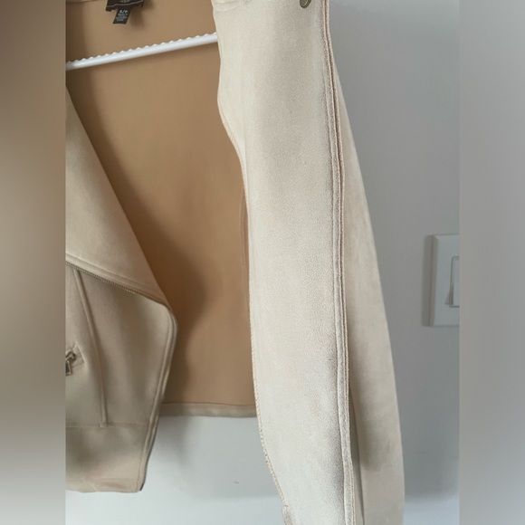 Suede Beige Moto Jacket - Picture 7 of 9